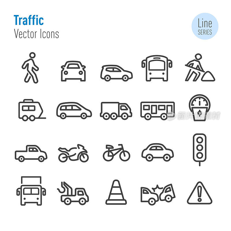 Traffic Icons - Vector Line Series